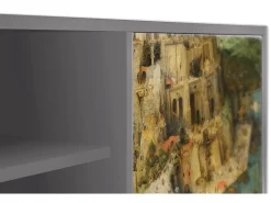 Móvel De Tv| Mueble de TV - 170х69х48 cm - T2 - Elder The Tower, Cinza Cinzento