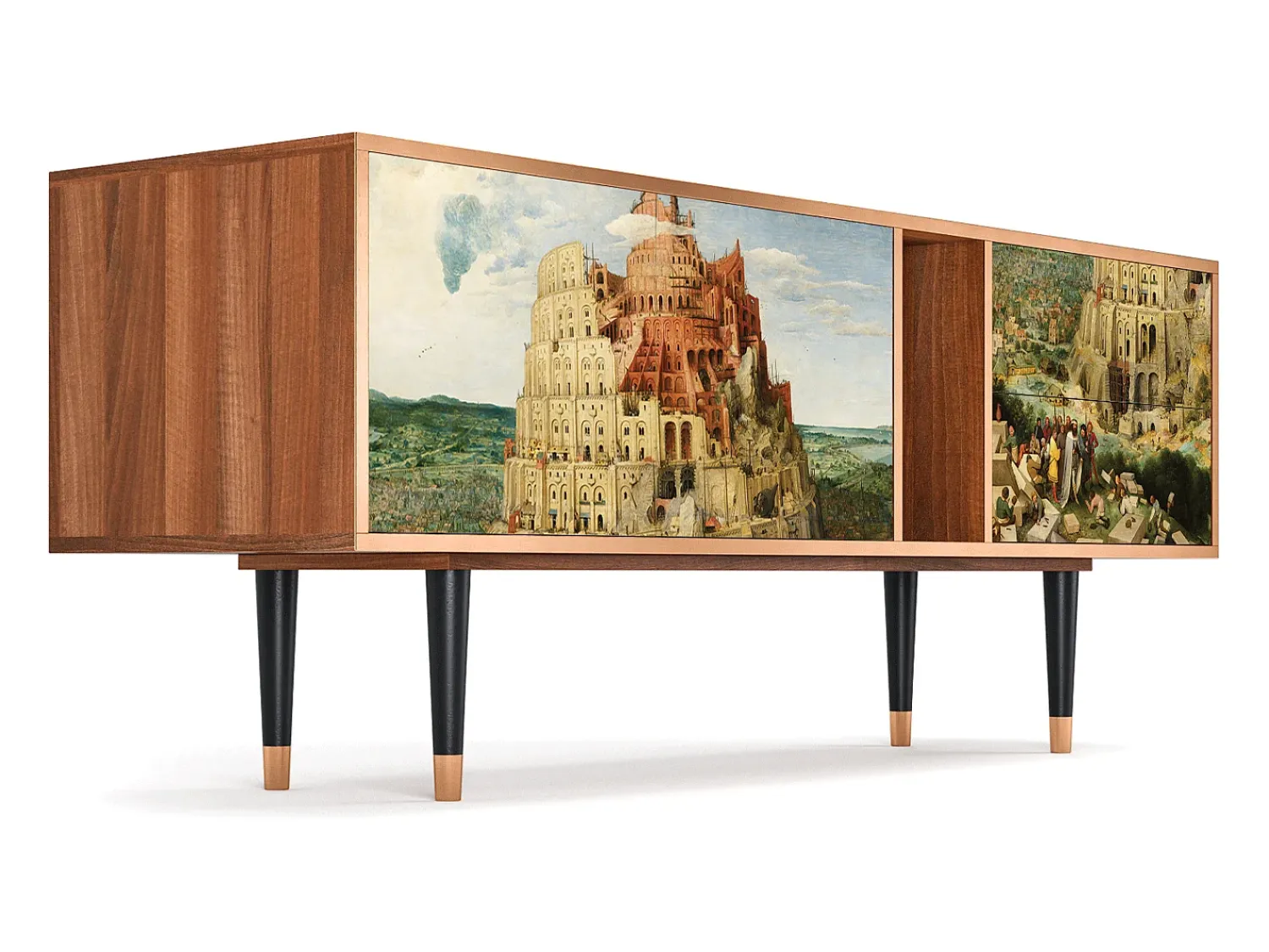 Móvel De Tv* Mueble de TV - 170х69х48 cm - T1 - Elder The Tower, Nogueira Castanho