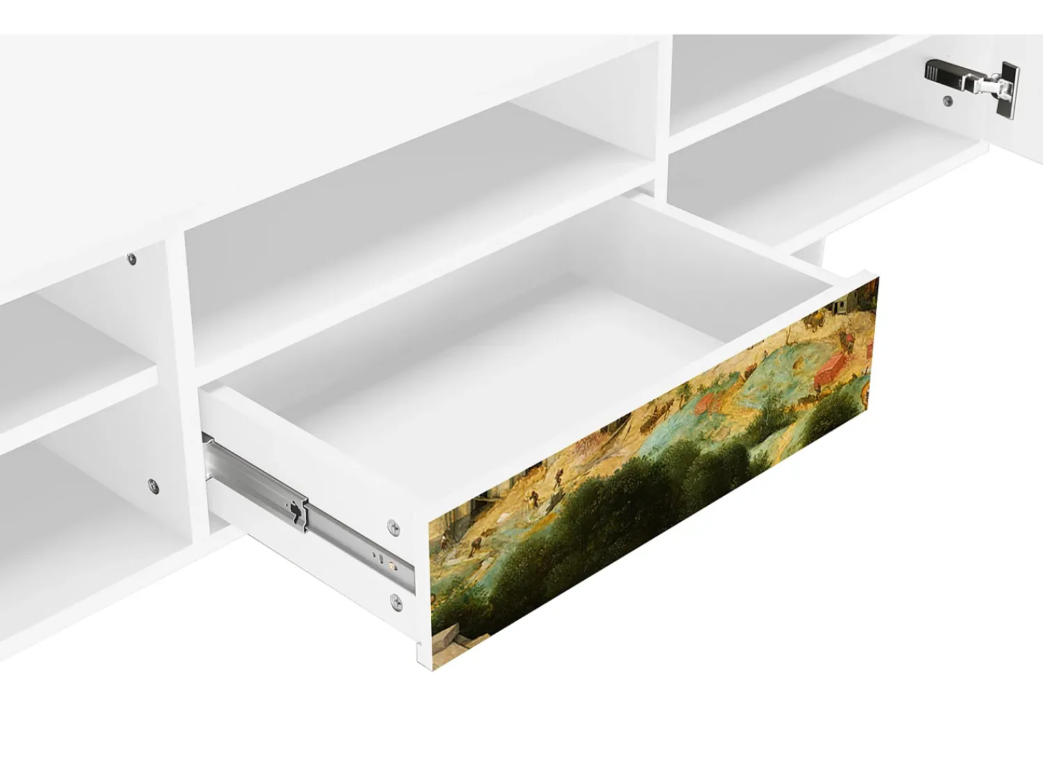Mueble de TV - 170х59х41 cm - T6 - Elder The Tower, Branco^ Móvel De Tv