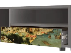 Mueble de TV - 115х59х48 cm - T3 - Elder The Tower, Cinza^ Móvel De Tv