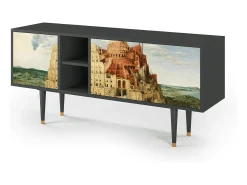 Mueble de TV - 150х69х41 cm - T5 - Elder The Tower, Antracite^ Móvel De Tv
