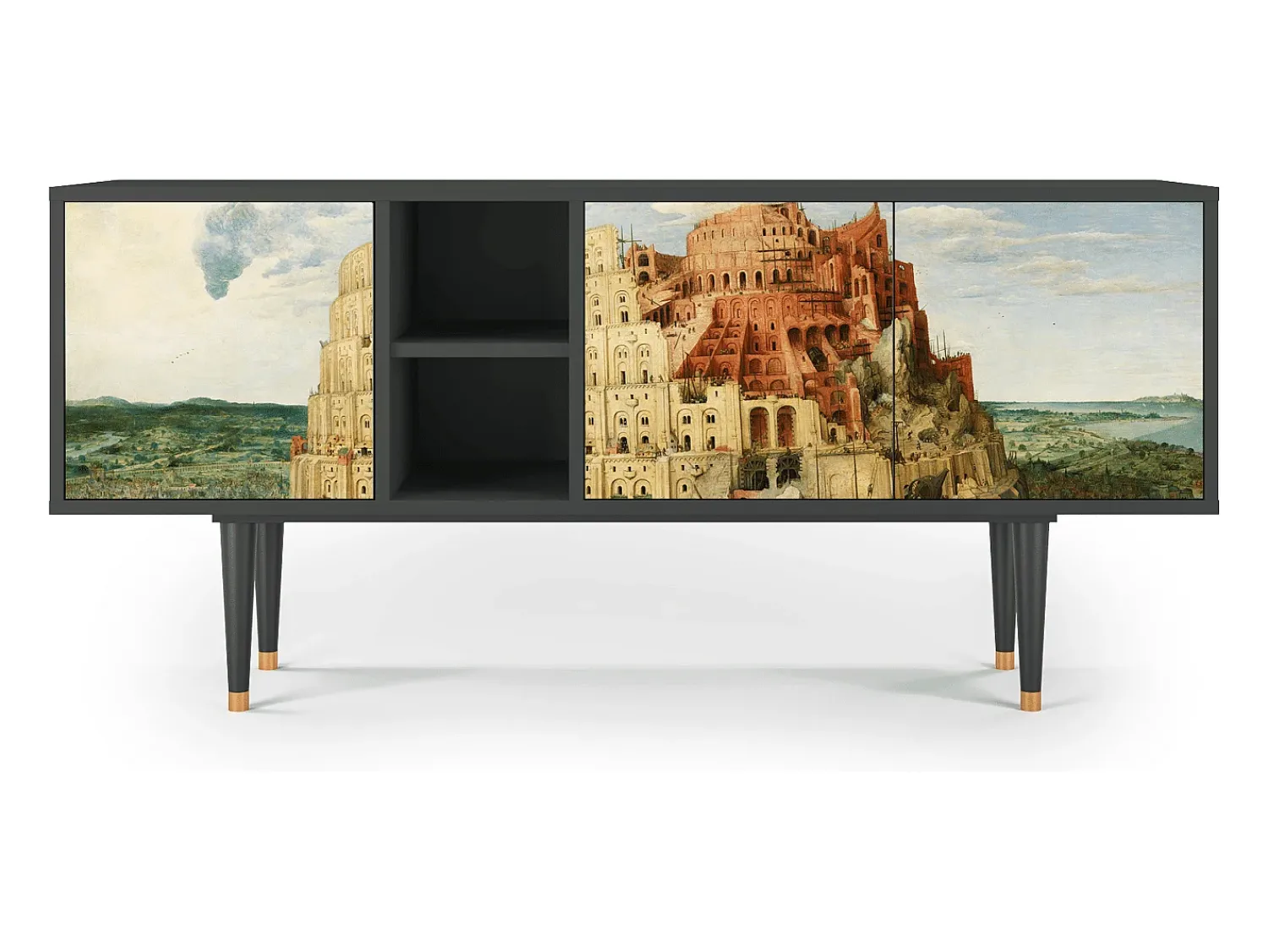 Mueble de TV - 150х69х41 cm - T5 - Elder The Tower, Antracite^ Móvel De Tv