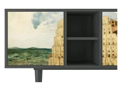 Mueble de TV - 150х69х41 cm - T5 - Elder The Tower, Antracite^ Móvel De Tv