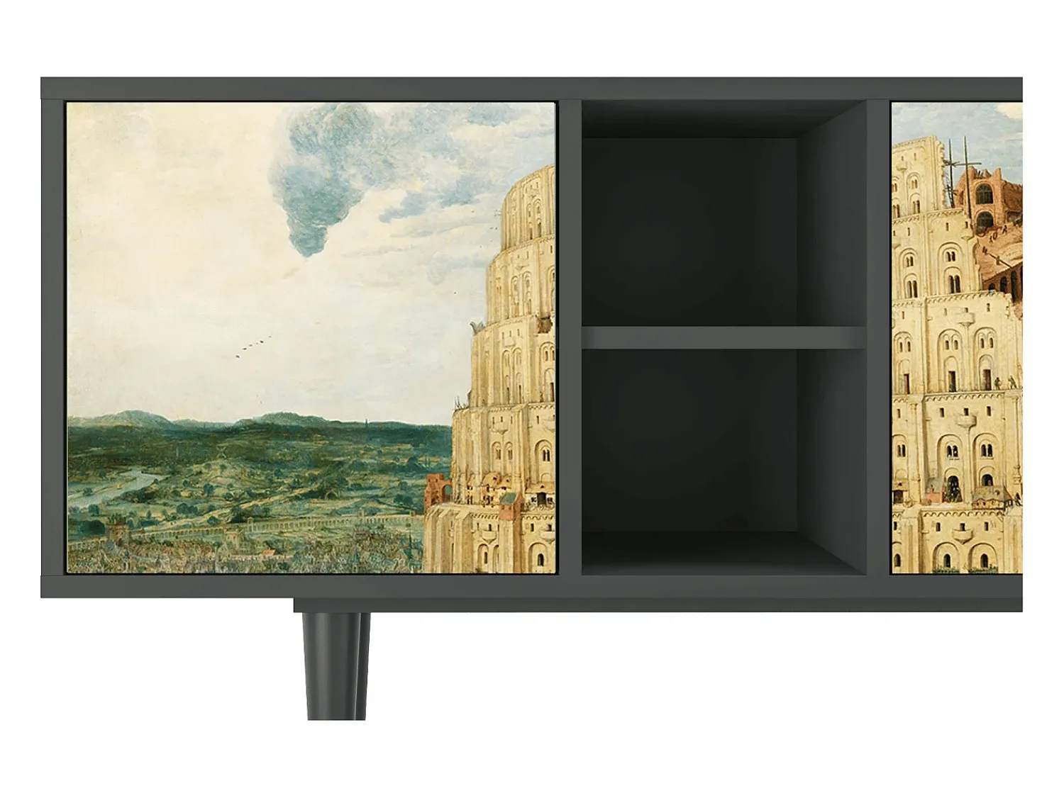 Mueble de TV - 150х69х41 cm - T5 - Elder The Tower, Antracite^ Móvel De Tv