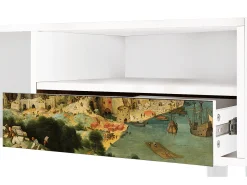 Móvel De Tv| Mueble de TV - 115х59х48 cm - T3 - Elder The Tower, Branco Bege