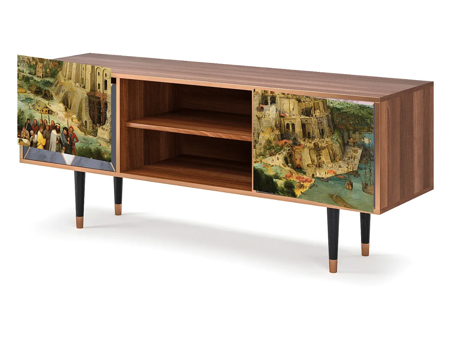 Online Mueble de TV - 170х69х48 cm - T2 - Elder The Tower, Nogueira Castanho