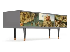 Móvel De Tv| Mueble de TV - 170х59х48 cm - T4 - Elder The Tower, Cinza Cinzento