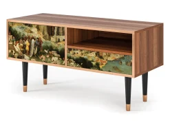 Móvel De Tv* Mueble de TV - 115х59х48 cm - T3 - Elder The Tower, Nogueira Castanho