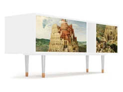 Outlet Mueble de TV - 170х69х48 cm - T1 - Elder The Tower, Branco Bege