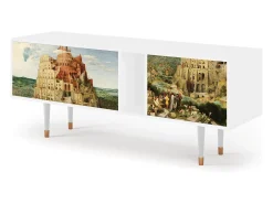 Outlet Mueble de TV - 170х69х48 cm - T1 - Elder The Tower, Branco Bege