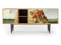 Mueble de TV - 150х69х41 cm - T5 - Elder The Tower, Nogueira Castanho