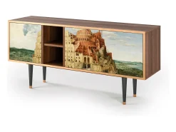 Mueble de TV - 150х69х41 cm - T5 - Elder The Tower, Nogueira Castanho