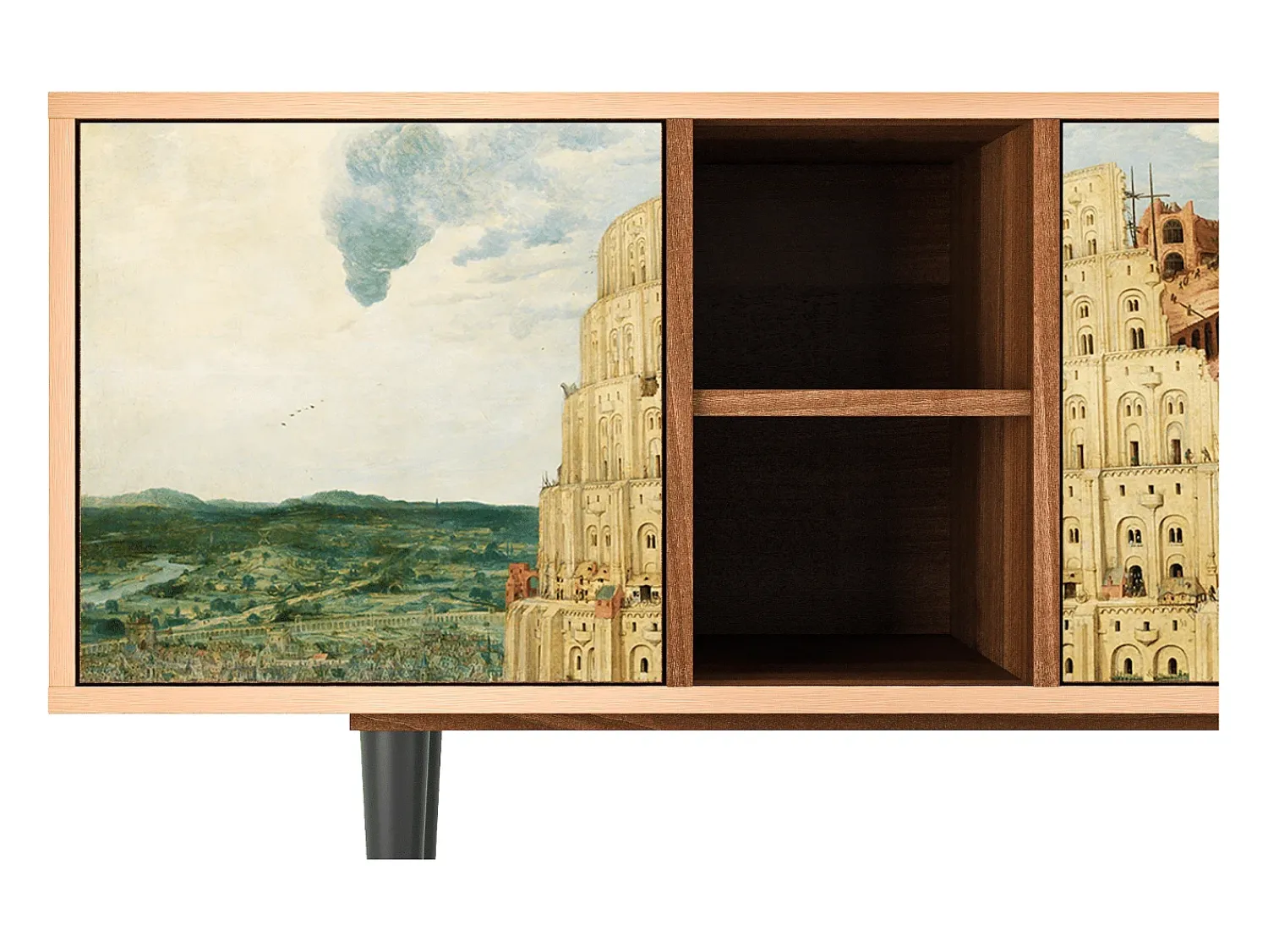 Mueble de TV - 150х69х41 cm - T5 - Elder The Tower, Nogueira Castanho
