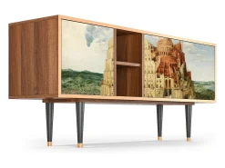 Mueble de TV - 150х69х41 cm - T5 - Elder The Tower, Nogueira Castanho
