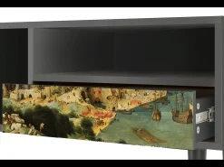 Móvel De Tv* Mueble de TV - 115х59х48 cm - T3 - Elder The Tower, Antracite Cinza antracite