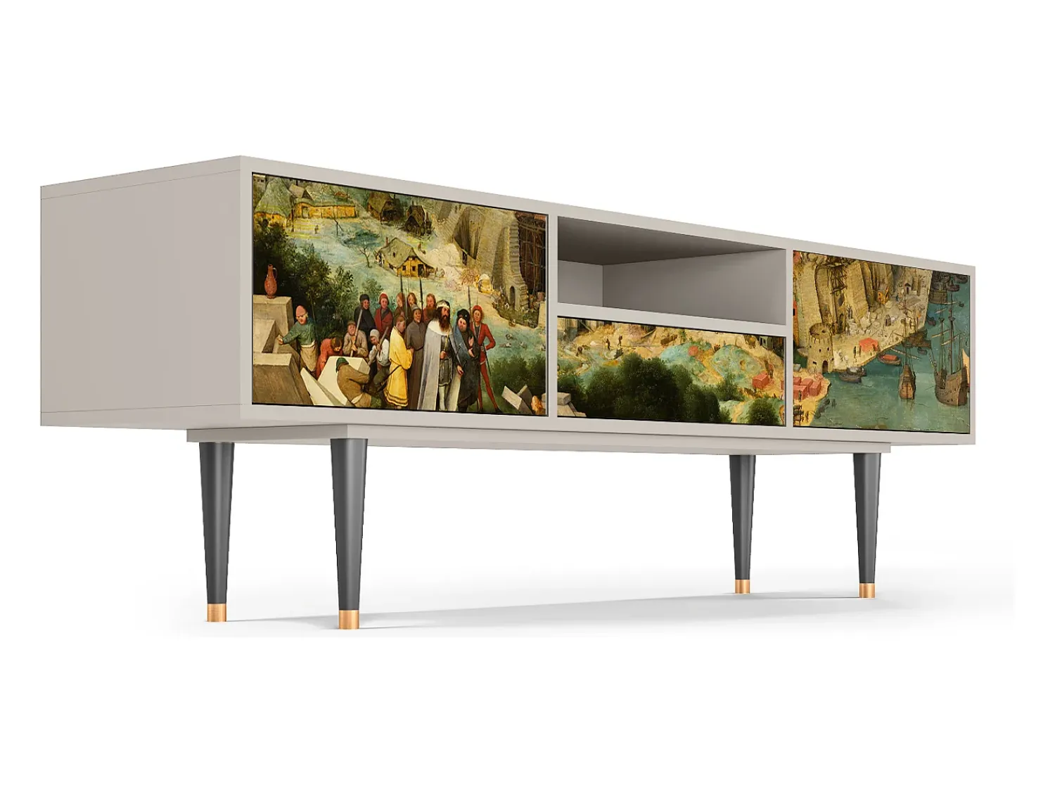 Móvel De Tv* Mueble de TV - 170х59х41 cm - T6 - Elder The Tower, Areia Bege