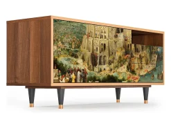Móvel De Tv| Mueble de TV - 125х56х41 cm - T7 - Elder The Tower, Nogueira Castanho