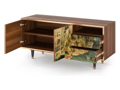 Móvel De Tv| Mueble de TV - 125х56х41 cm - T7 - Elder The Tower, Nogueira Castanho