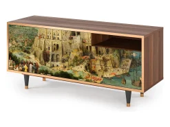 Móvel De Tv| Mueble de TV - 125х56х41 cm - T7 - Elder The Tower, Nogueira Castanho