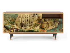Móvel De Tv| Mueble de TV - 125х56х41 cm - T7 - Elder The Tower, Nogueira Castanho