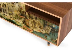 Móvel De Tv| Mueble de TV - 125х56х41 cm - T7 - Elder The Tower, Nogueira Castanho