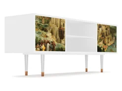 Móvel De Tv* Mueble de TV - 170х69х48 cm - T2 - Elder The Tower, Branco Bege