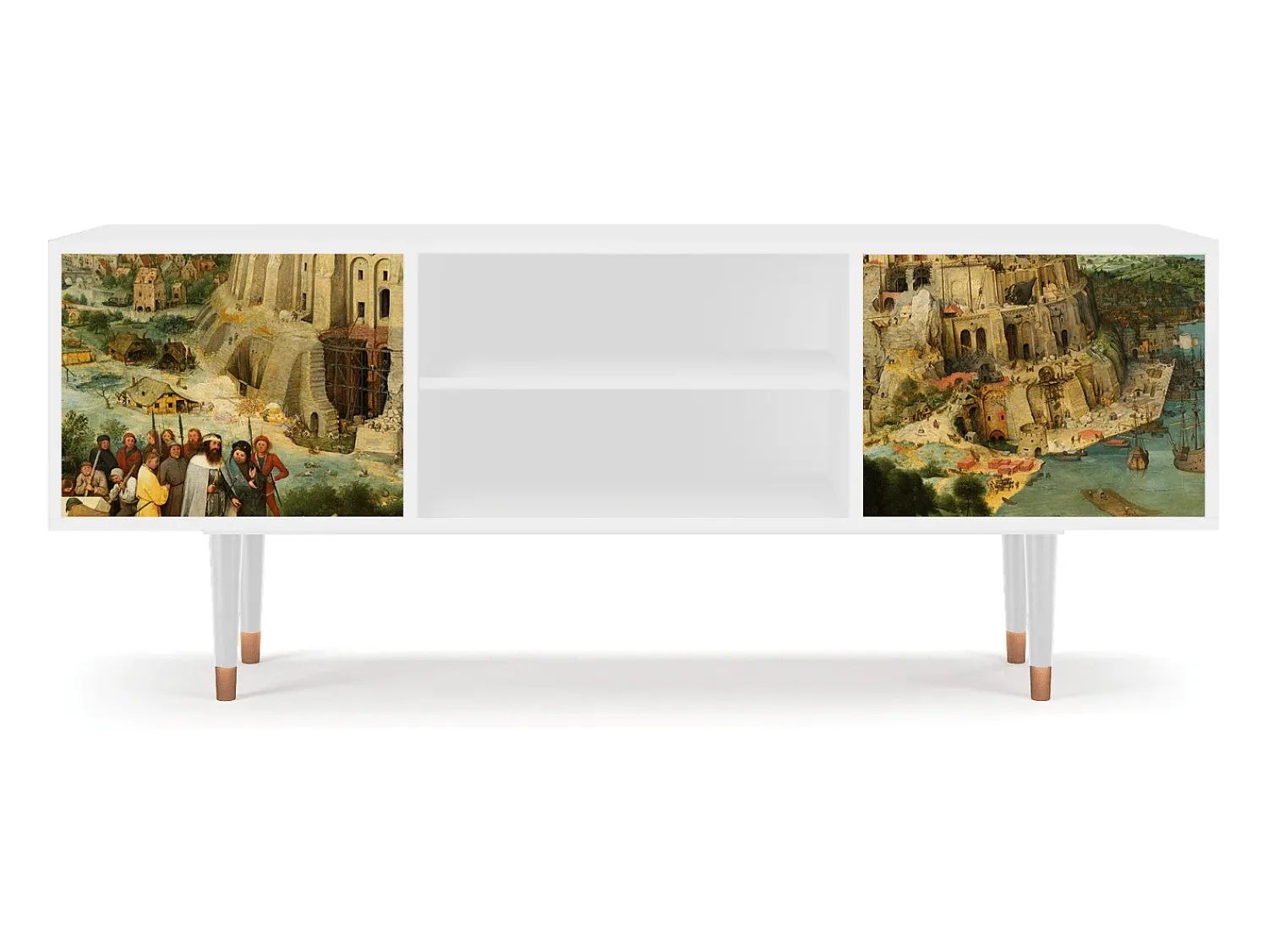 Móvel De Tv* Mueble de TV - 170х69х48 cm - T2 - Elder The Tower, Branco Bege