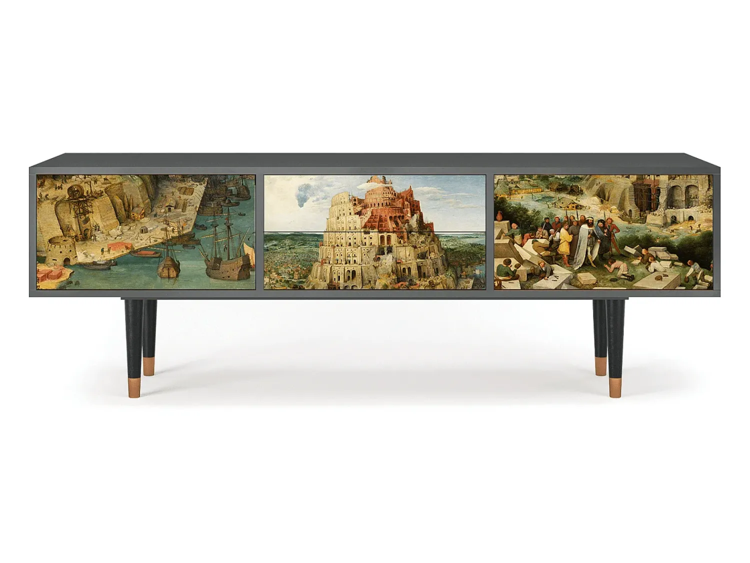 Móvel De Tv| Mueble de TV - 170х59х48 cm - T4 - Elder The Tower, Antracite Cinza antracite
