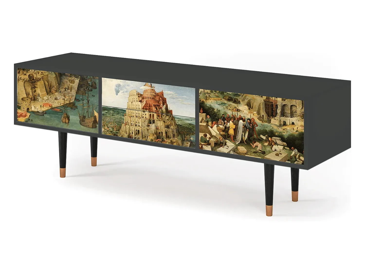 Móvel De Tv| Mueble de TV - 170х59х48 cm - T4 - Elder The Tower, Antracite Cinza antracite