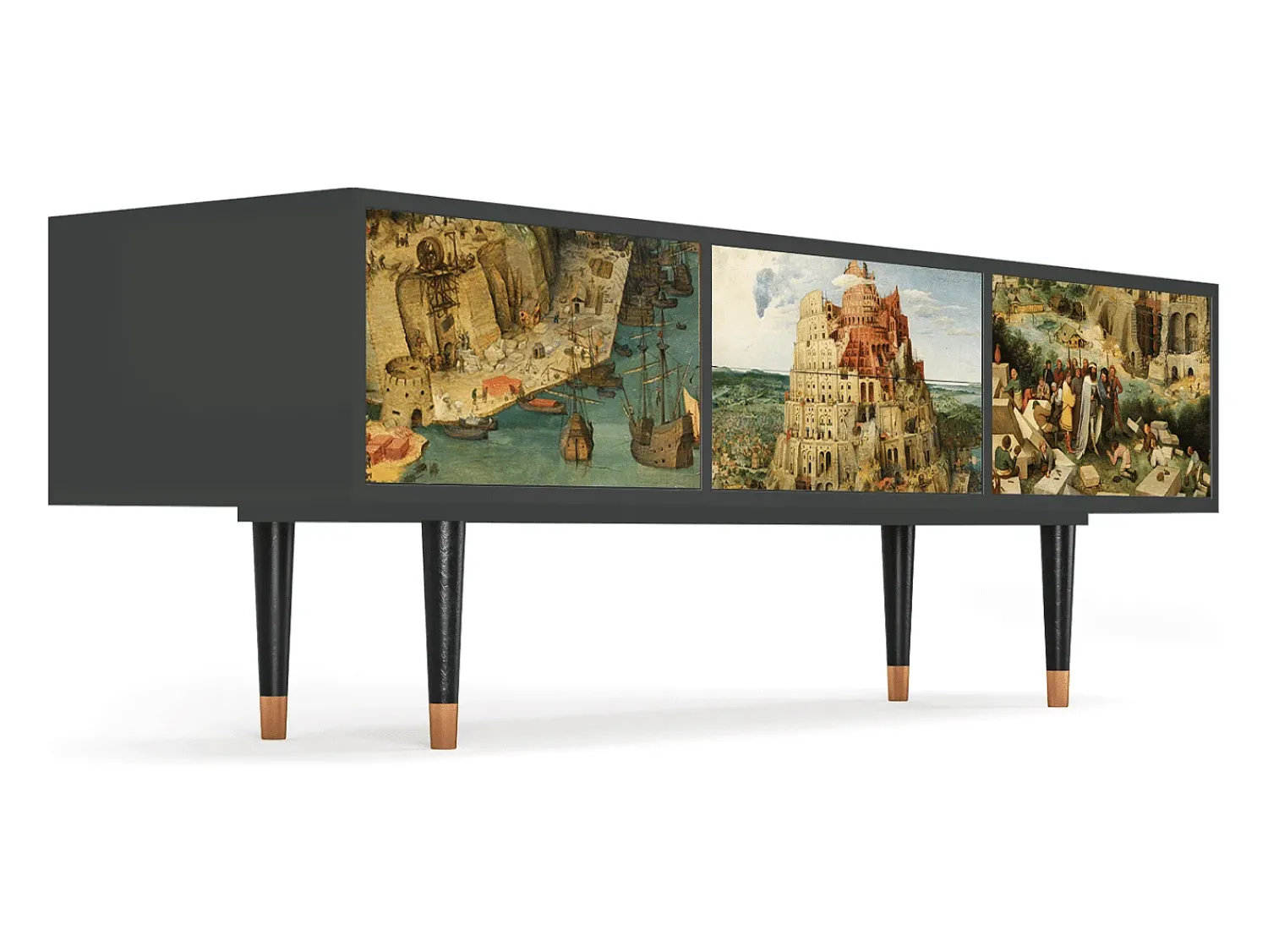 Móvel De Tv| Mueble de TV - 170х59х48 cm - T4 - Elder The Tower, Antracite Cinza antracite
