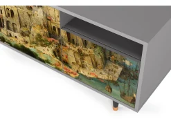 Discount Mueble de TV - 125х56х41 cm - T7 - Elder The Tower, Cinza Cinzento