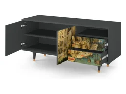 Online Mueble de TV - 125х56х41 cm - T7 - Elder The Tower, Antracite Cinza antracite