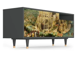 Online Mueble de TV - 125х56х41 cm - T7 - Elder The Tower, Antracite Cinza antracite