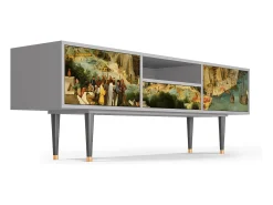 Móvel De Tv* Mueble de TV - 170х59х41 cm - T6 - Elder The Tower, Cinza Cinzento
