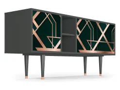 Móvel De Tv| Mueble de TV - 150х69х41 cm - T5 - Emerald Gatsby, Antracite Cinza antracite