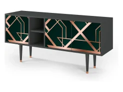 Móvel De Tv| Mueble de TV - 150х69х41 cm - T5 - Emerald Gatsby, Antracite Cinza antracite