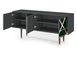 Móvel De Tv| Mueble de TV - 150х69х41 cm - T5 - Emerald Gatsby, Antracite Cinza antracite