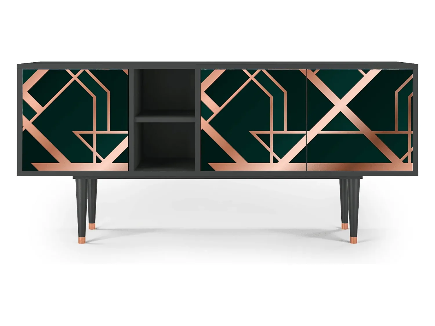 Móvel De Tv| Mueble de TV - 150х69х41 cm - T5 - Emerald Gatsby, Antracite Cinza antracite