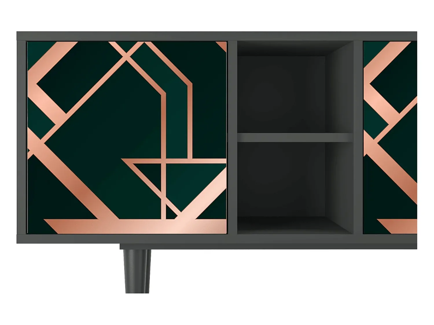 Móvel De Tv| Mueble de TV - 150х69х41 cm - T5 - Emerald Gatsby, Antracite Cinza antracite