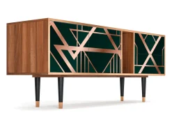 Móvel De Tv| Mueble de TV - 170х69х48 cm - T1 - Emerald Gatsby, Nogueira Castanho