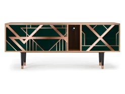 Móvel De Tv| Mueble de TV - 170х69х48 cm - T1 - Emerald Gatsby, Nogueira Castanho