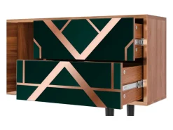 Móvel De Tv| Mueble de TV - 170х69х48 cm - T1 - Emerald Gatsby, Nogueira Castanho