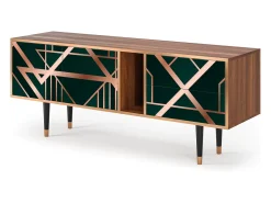 Móvel De Tv| Mueble de TV - 170х69х48 cm - T1 - Emerald Gatsby, Nogueira Castanho