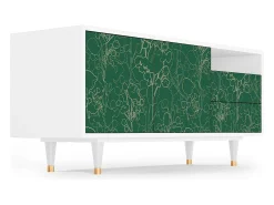 New Mueble de TV - 125х56х41 cm - T7 - Emerald Forest, Branco Bege