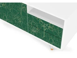 New Mueble de TV - 125х56х41 cm - T7 - Emerald Forest, Branco Bege