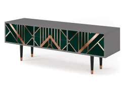 Móvel De Tv| Mueble de TV - 170х59х48 cm - T4 - Emerald Gatsby, Cinza Cinzento