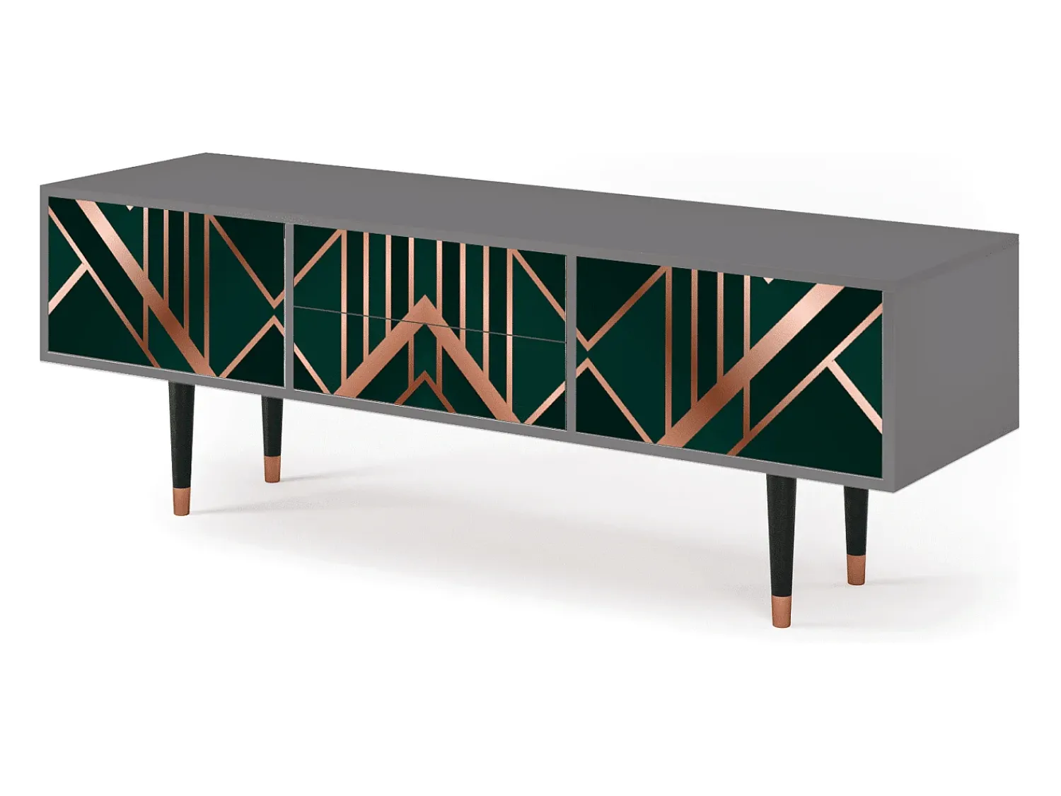 Móvel De Tv| Mueble de TV - 170х59х48 cm - T4 - Emerald Gatsby, Cinza Cinzento