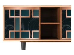 Móvel De Tv* Mueble de TV - 150х69х41 cm - T5 - Emerald Metro, Nogueira Castanho
