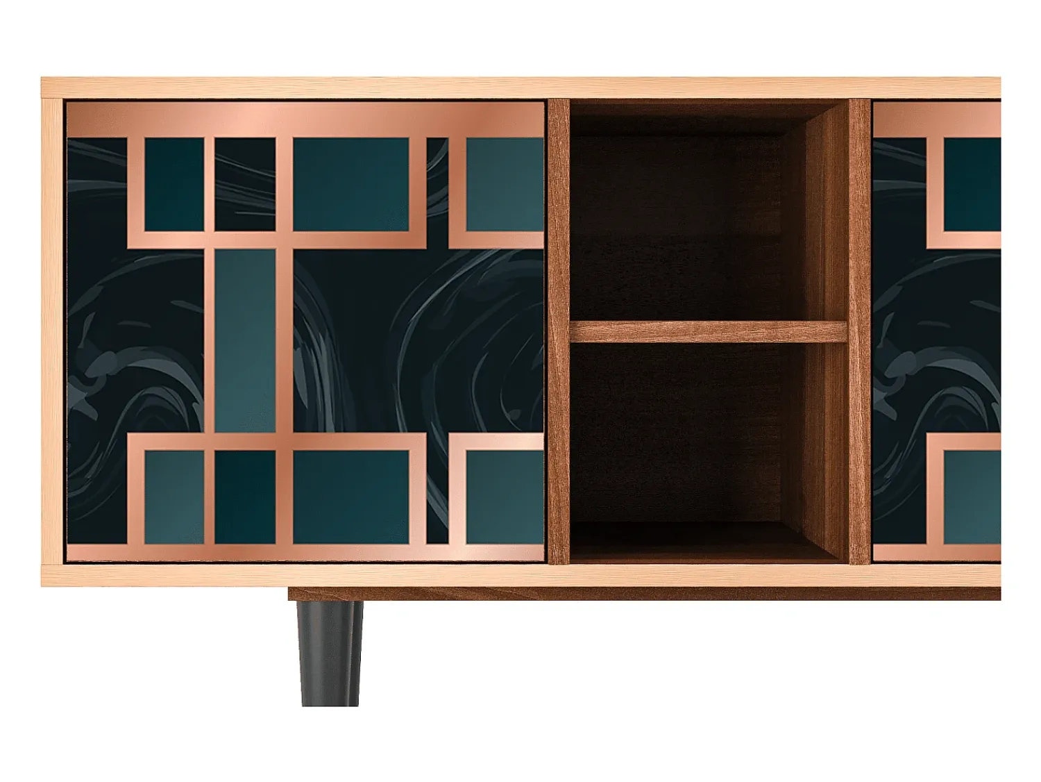 Móvel De Tv* Mueble de TV - 150х69х41 cm - T5 - Emerald Metro, Nogueira Castanho