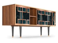 Móvel De Tv* Mueble de TV - 150х69х41 cm - T5 - Emerald Metro, Nogueira Castanho